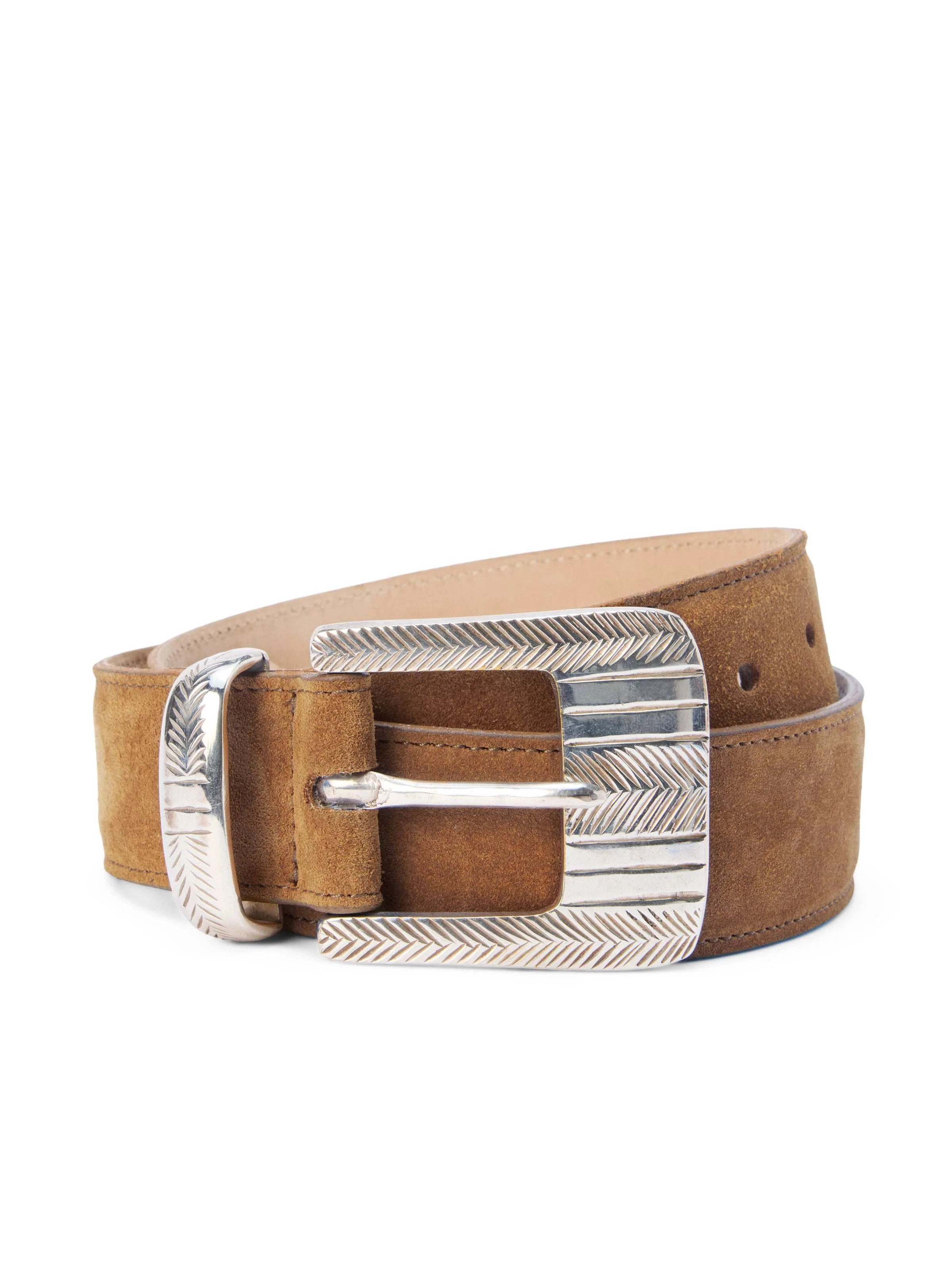 L'AGENCE - Aya Belt in Cognac Suede | L'Agence