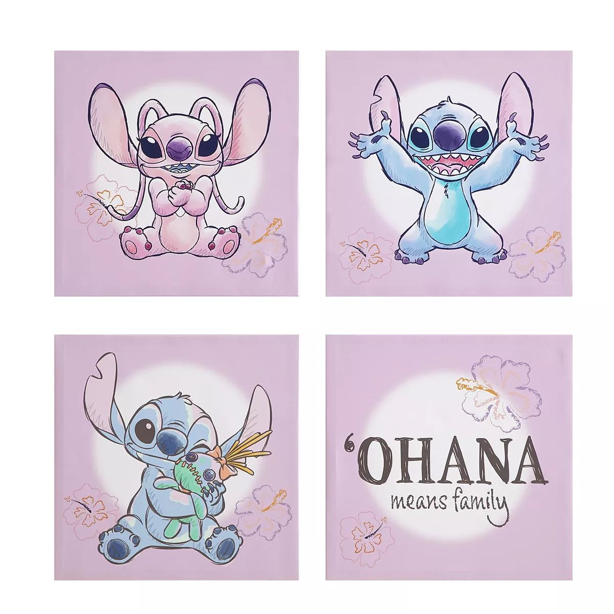 Disney Lilo and Stitch Ohana Family Canvas Wall Art 4-piece Set by Idea Nuova | Kohl's
