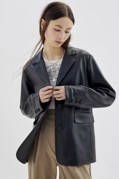 UO Faux Leather Blazer | Urban Outfitters (US and RoW)