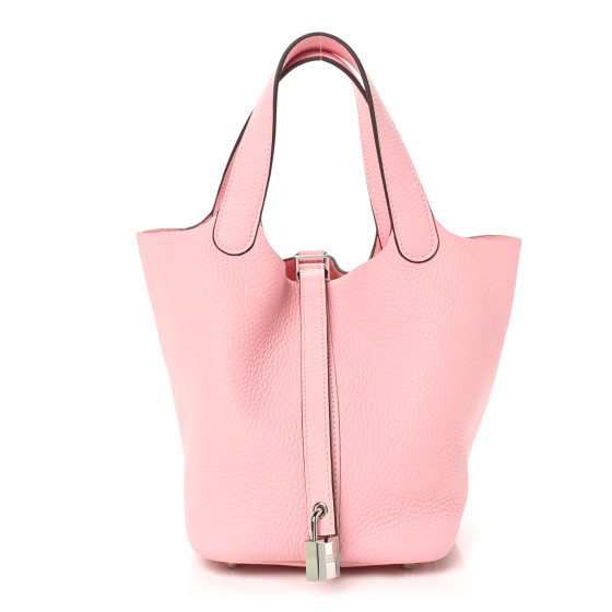 HERMES Taurillon Clemence Picotin Lock 18 PM Rose Sakura | FASHIONPHILE (US)