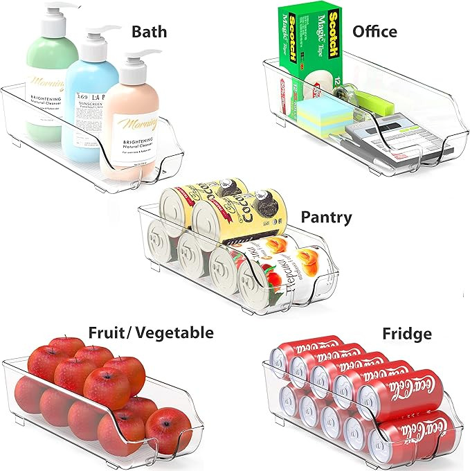 Simple Houseware Soda Can Organizer for Pantry / Refrigerator, Clear, Set of 2 | Amazon (US)