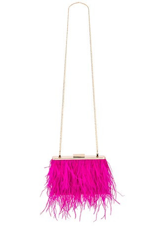 olga berg Estelle Feather Clutch in Fuchsia from Revolve.com | Revolve Clothing (Global)
