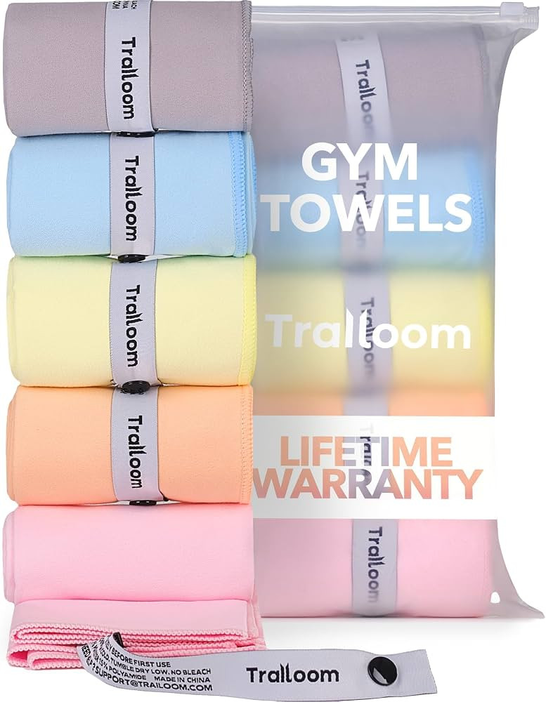 Trailoom Microfiber Workout Towels - Quick Dry, Highly Absorbing, Odor-Free, for Women & Men - Gy... | Amazon (US)