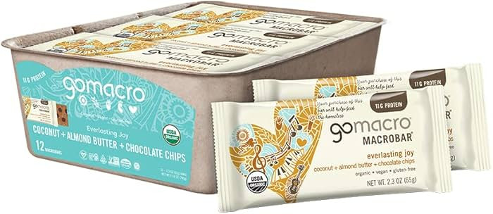 GoMacro MacroBar Organic Vegan Protein Bars - Coconut + Almond Butter + Chocolate Chips (2.3 Ounc... | Amazon (US)
