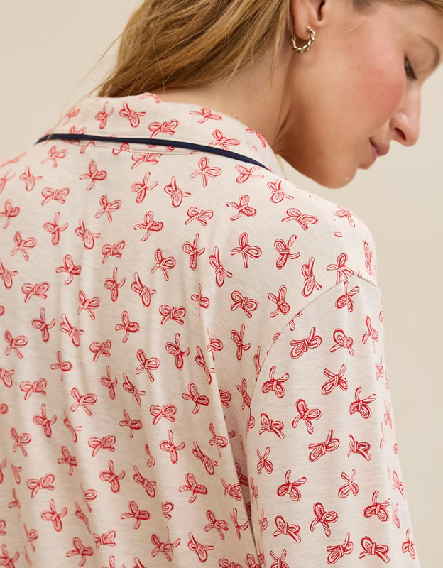 Aerie Real Soft® Piping Long Sleeve PJ Top | Aerie