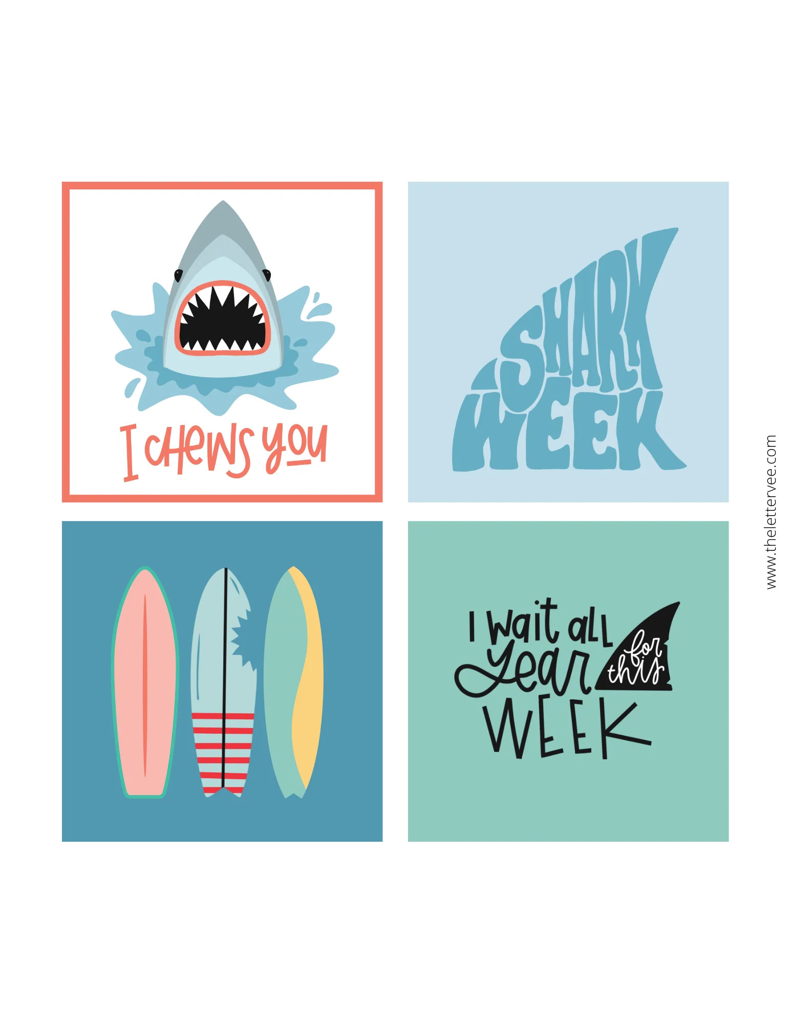 Shark Week bundle | Printable Bundle | The Letter Vee