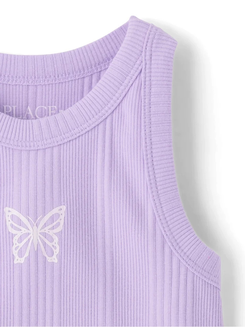 The Children's Place Girls Sleeveless Graphic Ribbed Tank Top, Sizes XS-XXL | Walmart (US)