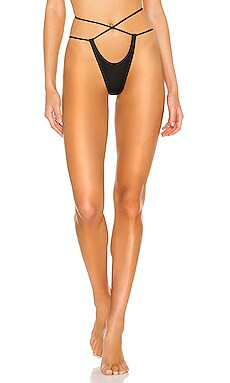 Monica Hansen Beachwear Havana Bikini Bottom in Black from Revolve.com | Revolve Clothing (Global)