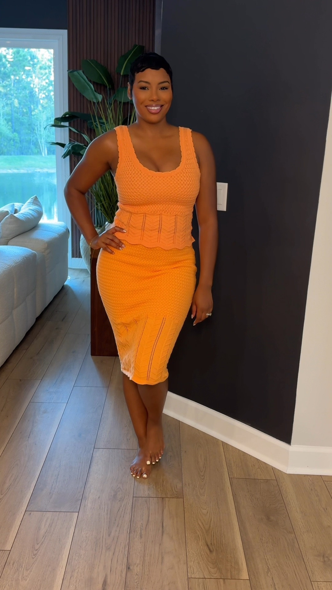 I’m wearing a size medium in the skirt & small in the top!

#Dresstoexpress