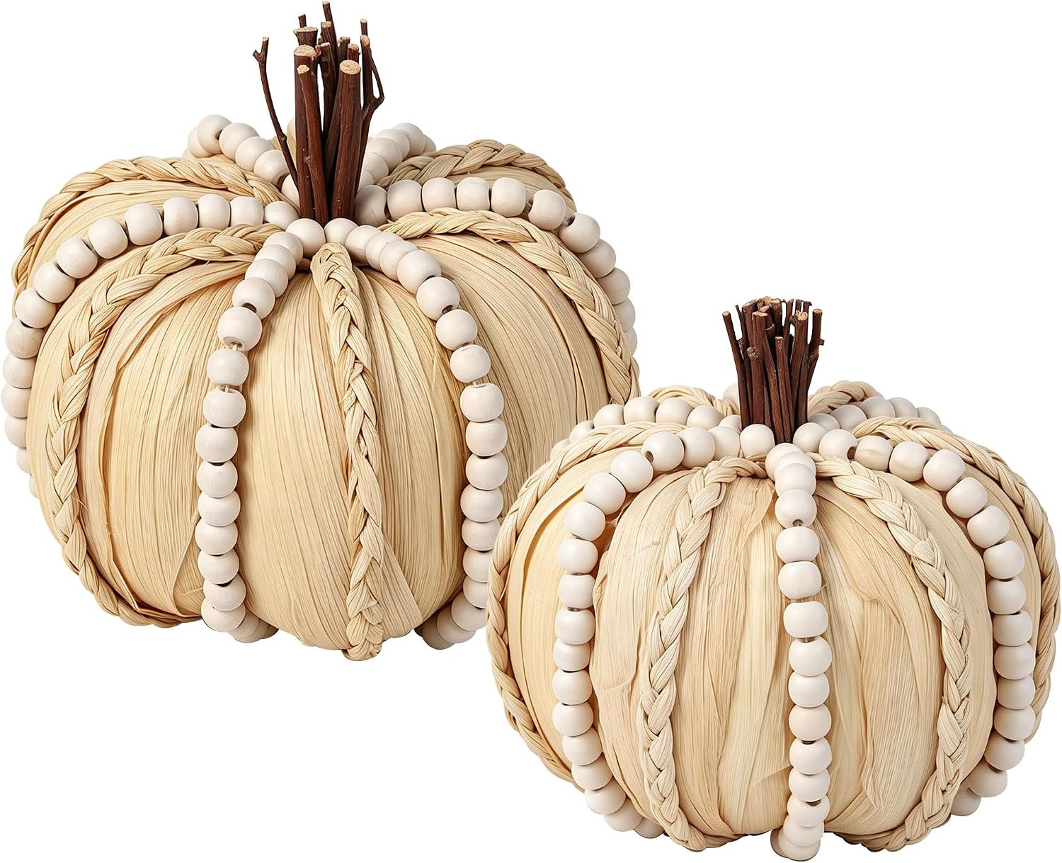 Lulu Home 2 Pcs Handwoven Pumpkins Fall Decor | Amazon (US)