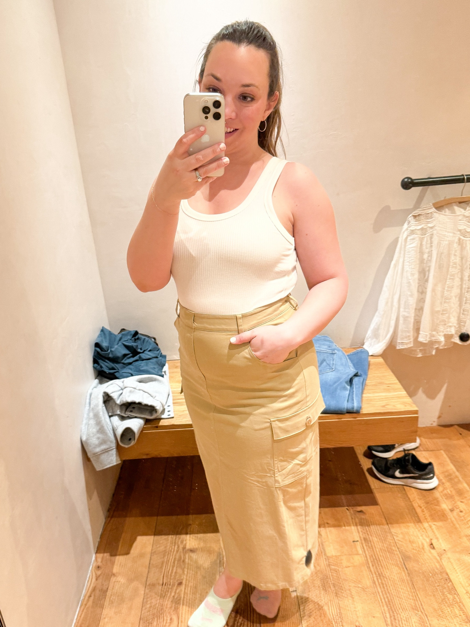 Spring outfit Easter Anthropologie spring sale tan skirt cargo skirt

I’ve shared this cute little number before and if you have seen that then you know it’s really a dress! So easy to throw on with some cute jewelry and heeled sandals and go! 
Don’t forget to use the code ANTHRO20 at checkout to save 20% off your $100 purchase! 😘
Posting some other #anthro faves throughout the weekend as well! 

#LTKstyletip #LTKmidsize #LTKSpringSale