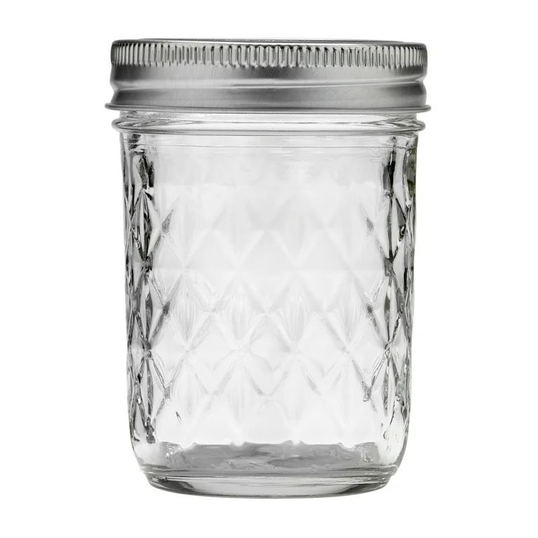 Ball Quilted Crystal Mason Jar w/ Lid & Band, Regular Mouth, 8 Ounces, 12 Count, 4 lb. | Walmart (US)