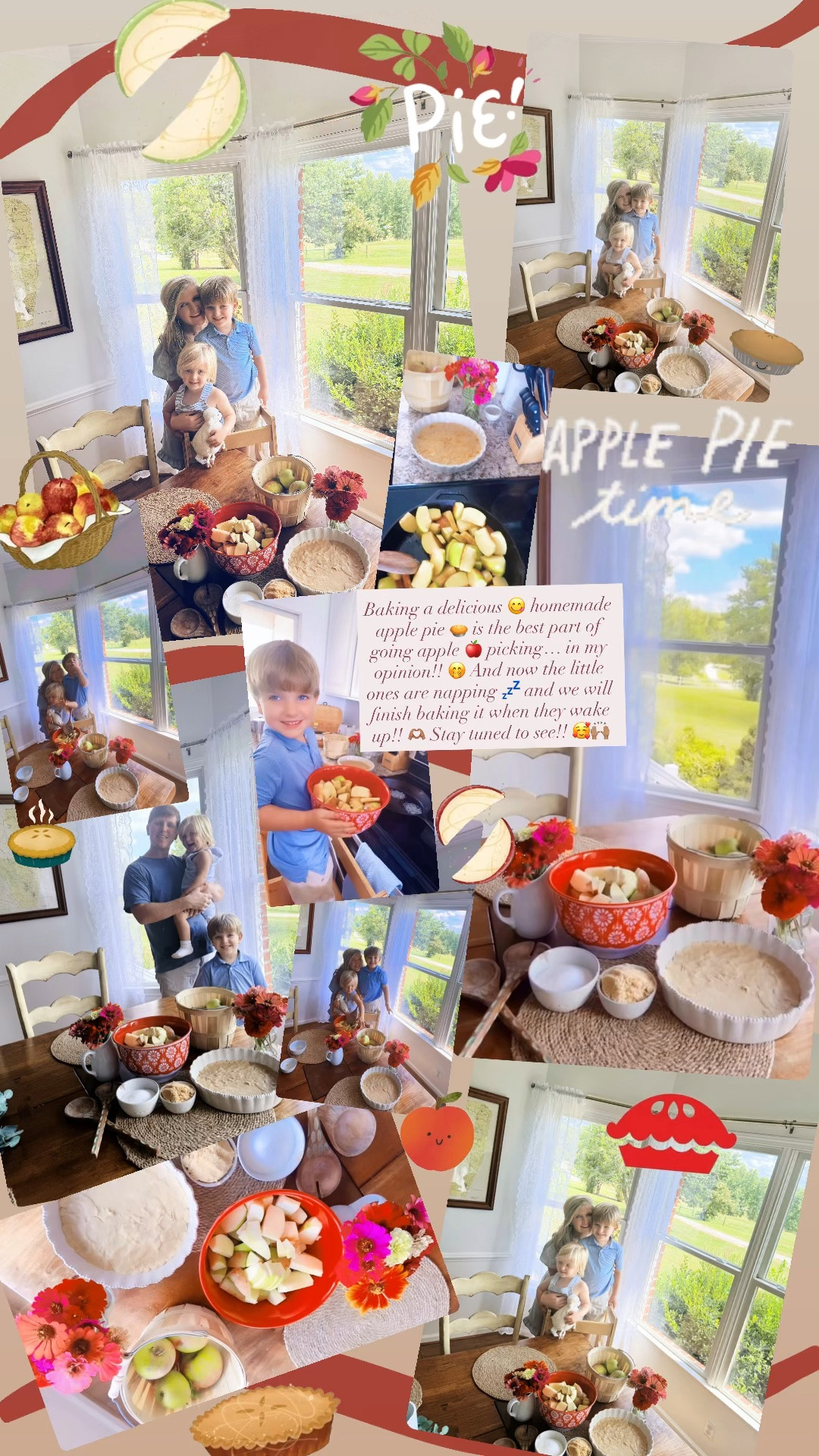 Baking a delicious 😋 homemade apple pie 🥧 is the best part of going apple 🍎 picking… in my opinion!! 🤭 And now the little ones are napping 💤 and we will finish baking it when they wake up!! 🫶🏽 Stay tuned to see!! 🥰🙌🏽
