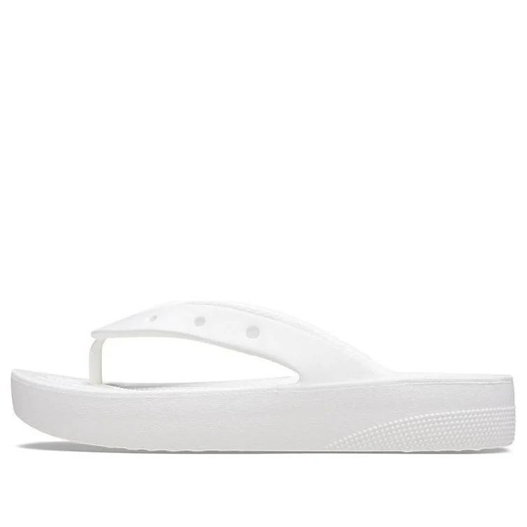 (WMNS) Crocs Classic Platform Flip Flop 'White' 207714-100 | KICKS CREW