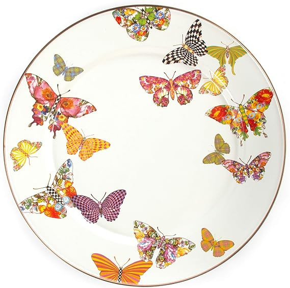 MacKenzie-Childs Butterfly Garden Single Charger Plate 12-inch, Housewarming Presents for New Hom... | Amazon (US)