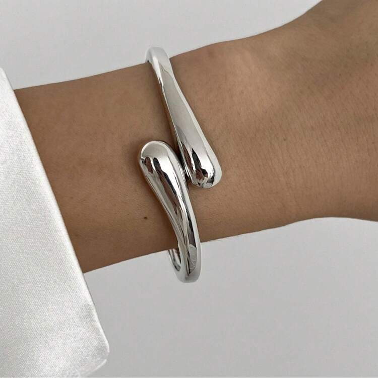 Silver Bangle Bracelets For Women Adjustable Twist Cuff Bracelet Jewelry Gifts | SHEIN