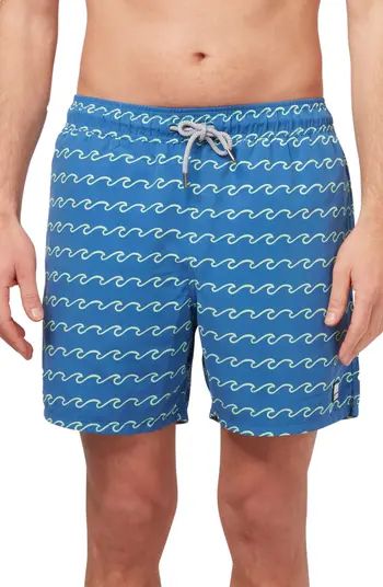 Tom & Teddy Wave Print Swim Trunks | Nordstrom | Nordstrom