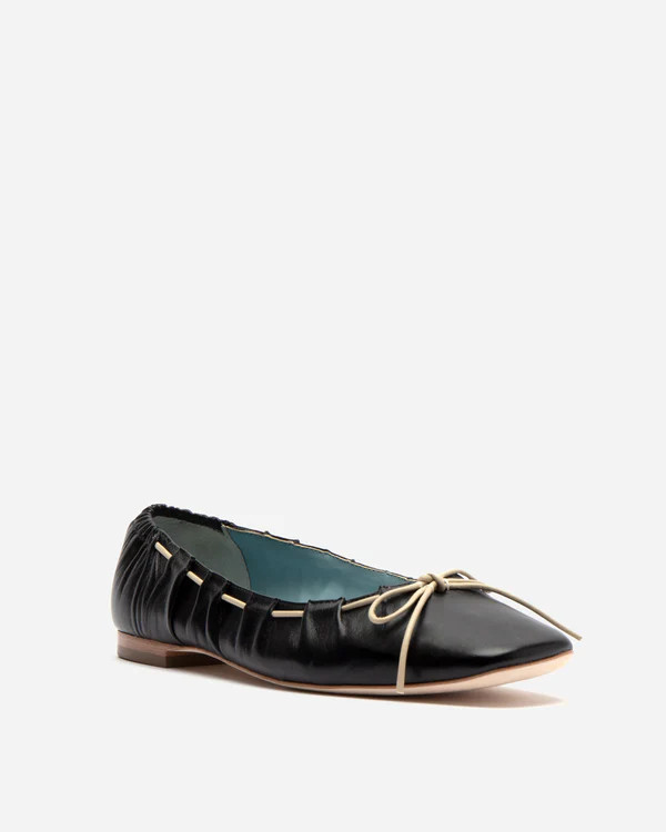 Ava Ballerina Flat - Nappa Leather Red | Frances Valentine