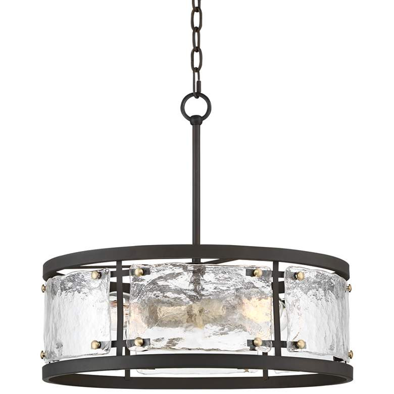 Possini Euro Campanelli 19" Wide Bronze and Brass Drum Pendant Light - #53Y10 | Lamps Plus | Lamps Plus