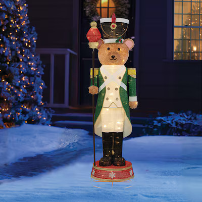 Holiday Living 5.5-ft LED Bear Nutcracker Decoration | Lowe's