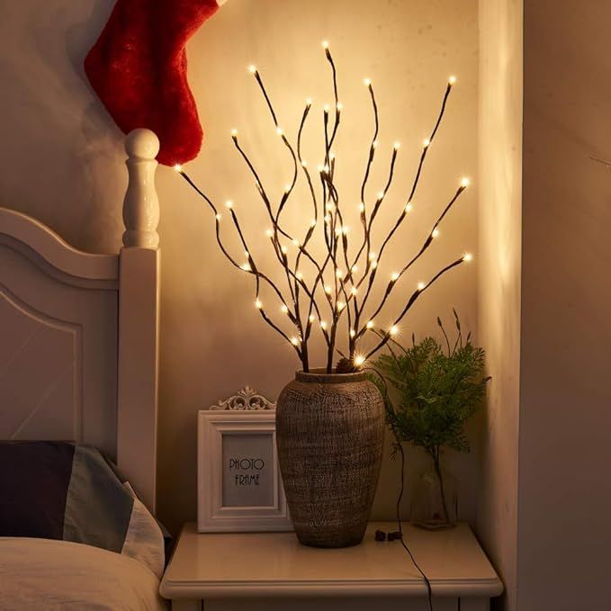 PEIDUO Lighted Willow Branch 30Inch 3PK 60L LED Pathway Lights for Christmas Room Decoration Indo... | Amazon (US)