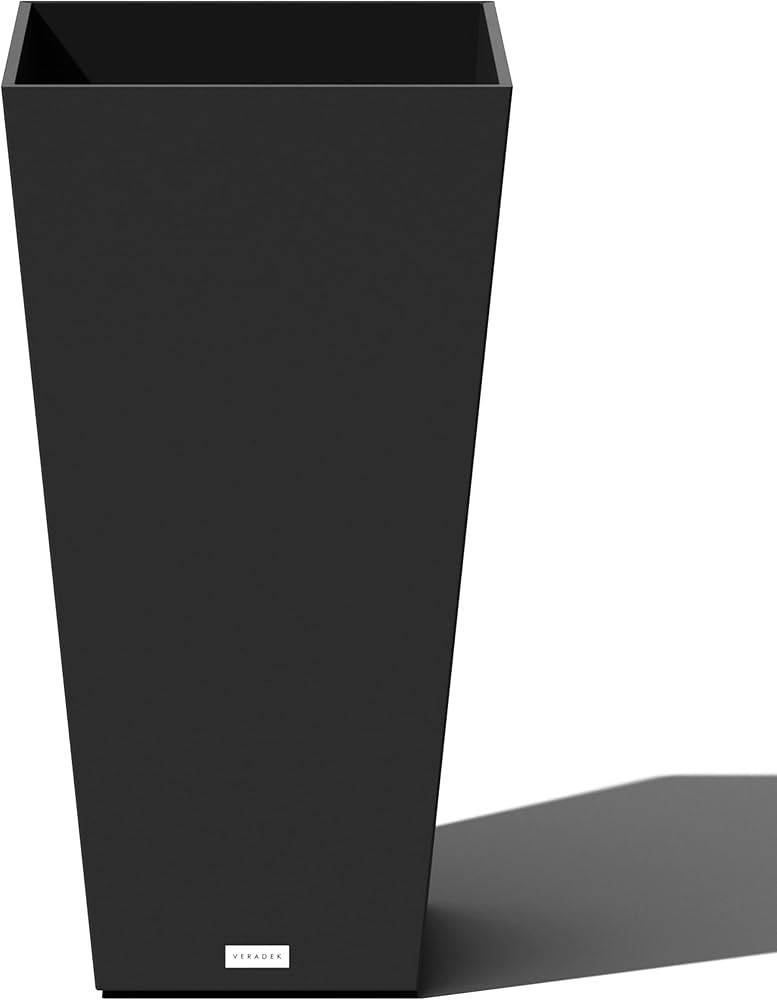 Veradek V-Resin Indoor/Outdoor Taper Planter (30 inch, Black) | Amazon (US)