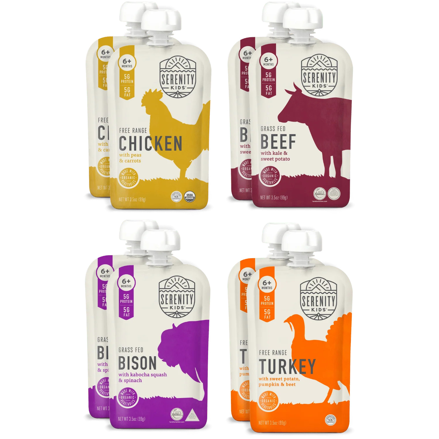Meat Baby Food Pouch // Variety Pack // Serenity Kids® | Serenity Kids
