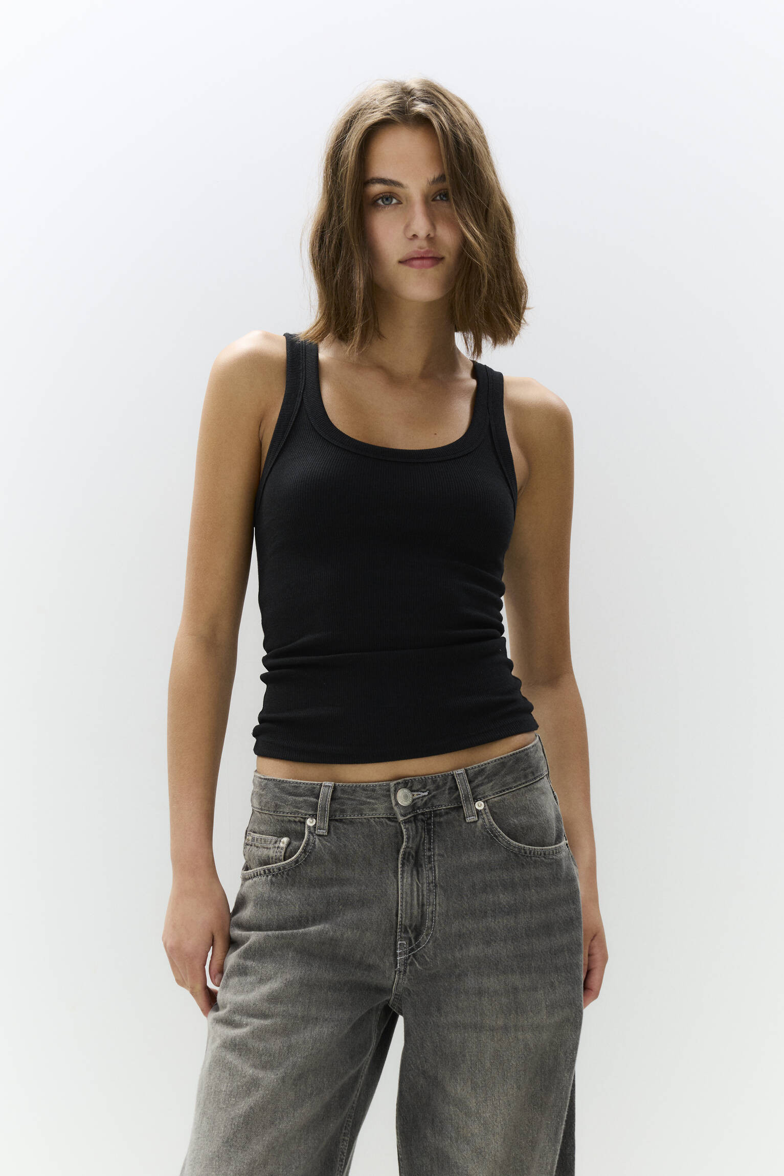 Ribbed tank top - pull&bear | PULL and BEAR UK