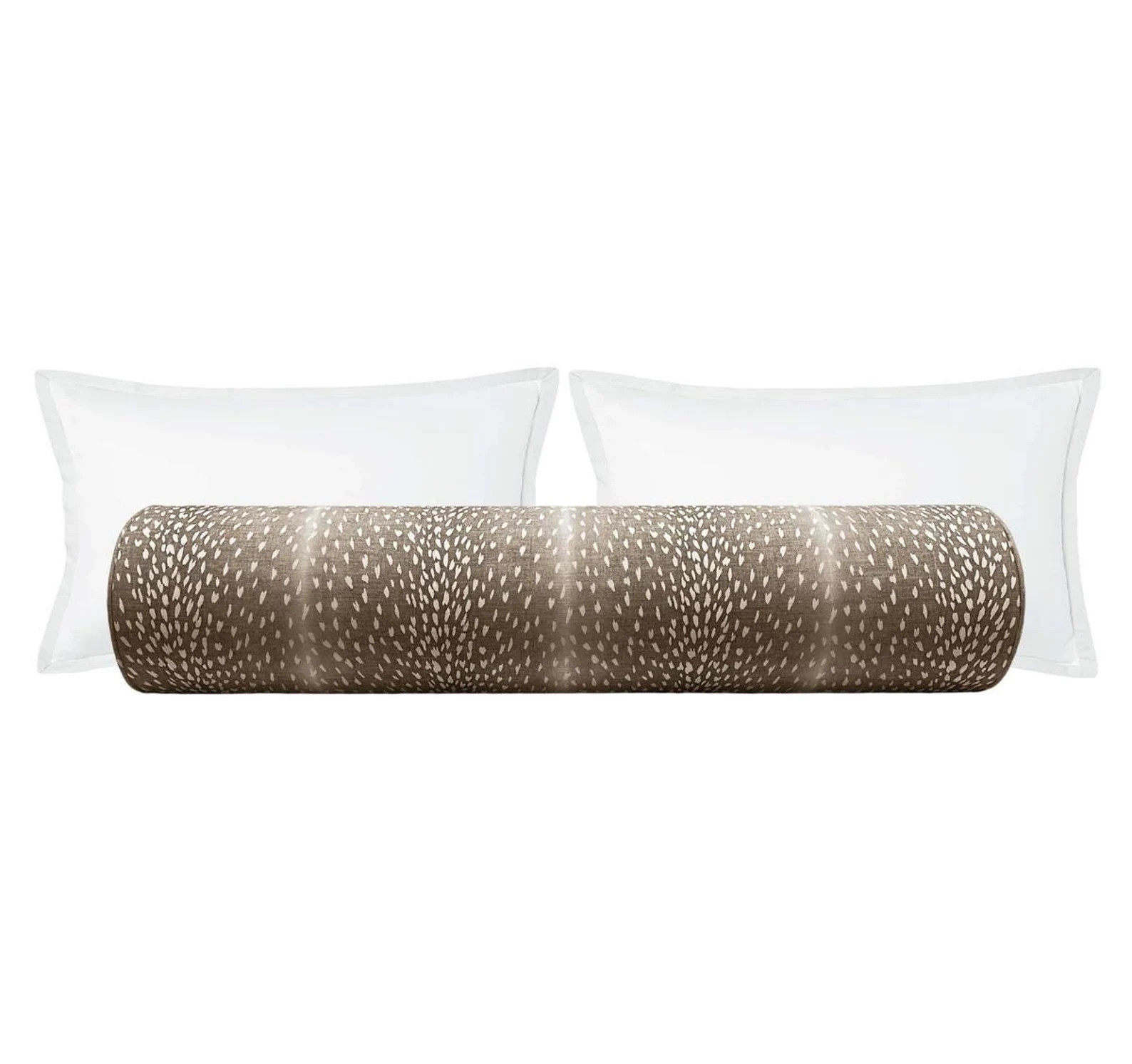 The Bolster : Antelope Linen Print // Mocha | bed decor | brown animal print | brown bolster | | Etsy (Global)
