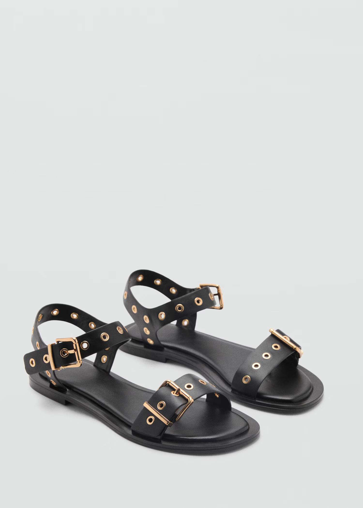 Strappy sandals with eyelets - Women | MANGO United Kingdom | MANGO (UK)