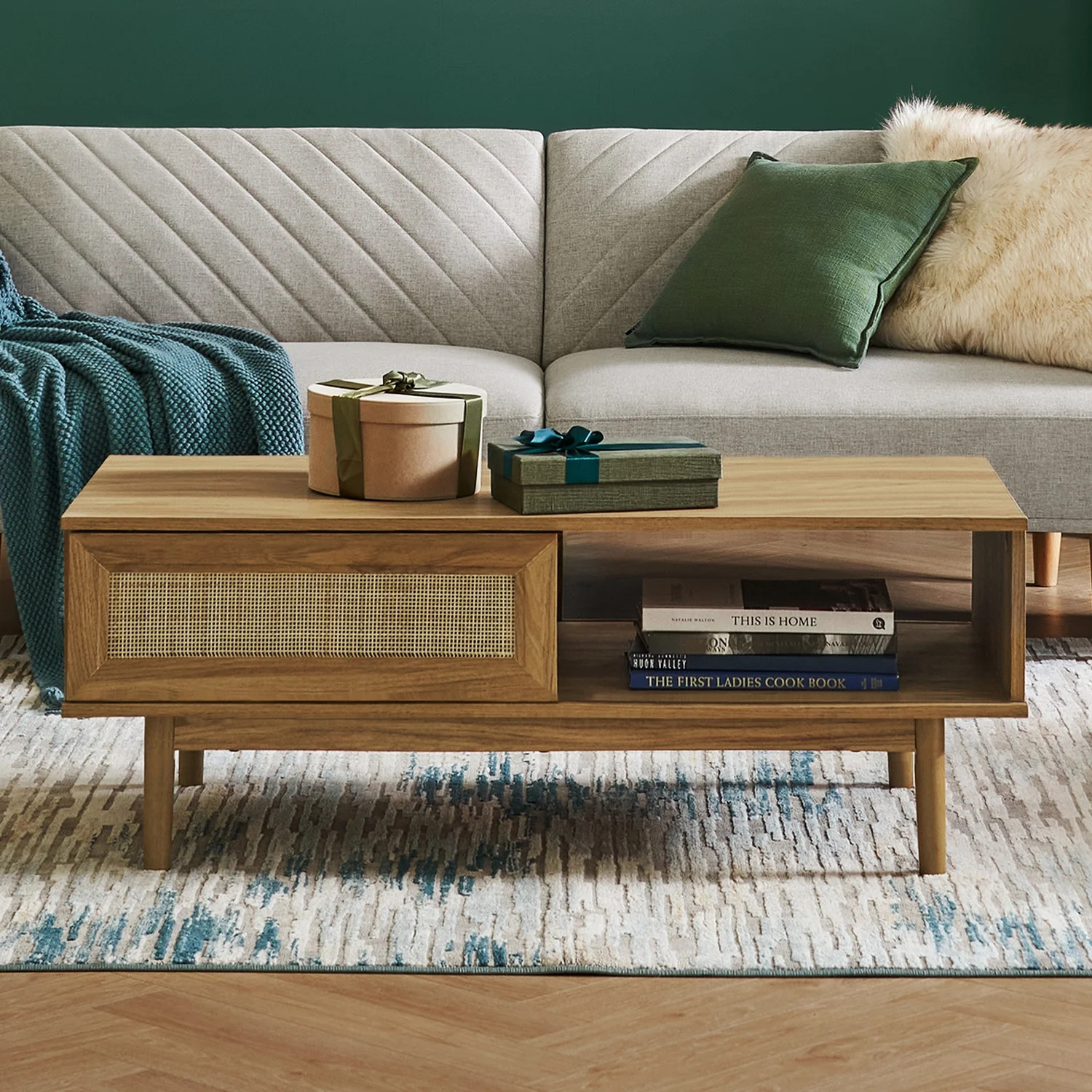 Mopio Haylee Coffee Table Oak, Brown - Walmart.com | Walmart (US)