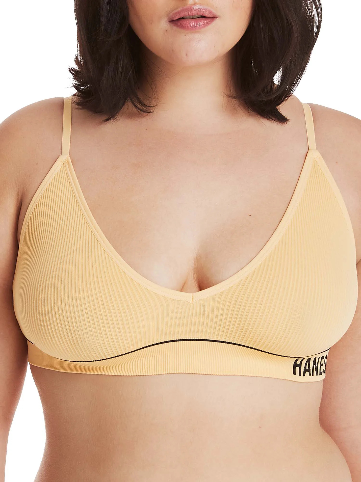 Hanes Classics Women's Seamless Retro Rib Triangle Bra, Style MHB005 | Walmart (US)