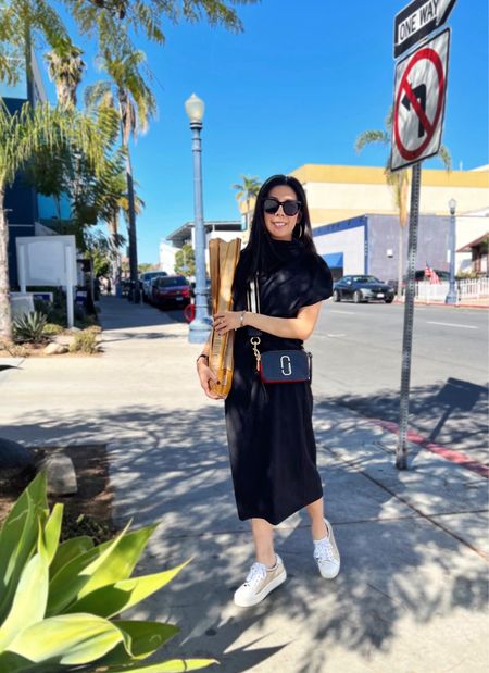 Took advantage of the sun in San Diego! I would typically wear this black mock neck midi dress to work but decided to make it more casual. It’s all about versatility, right? Since I love walking, I wore my favorite platform sneakers and finished the casual look with my trusty crossbody! 

#LTKunder100 #LTKFind #LTKshoecrush