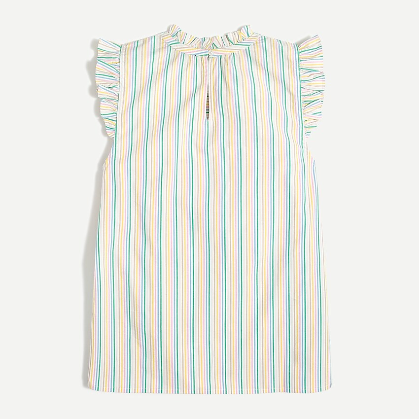 Ruffleneck shirred top in cotton poplin | J.Crew Factory