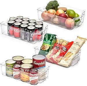 EZOWare Plastic Storage Bins, Large Stackable Clear Organizer Containers with Handles for Refrige... | Amazon (US)