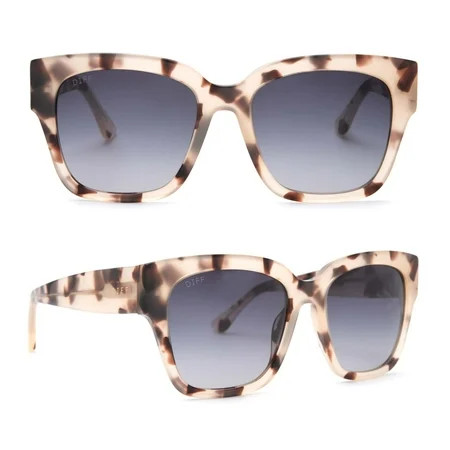 DIFF Eyewear Square Sunglasses for Women - Bella II - Cream Tortoise + Grey Gradient | Walmart (US)
