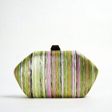 Colorful Stripe Sparkling Clutch Bag, Fashion Chain Crossbody Bag, Women's Rainbow Design Purse For Party | SHEIN