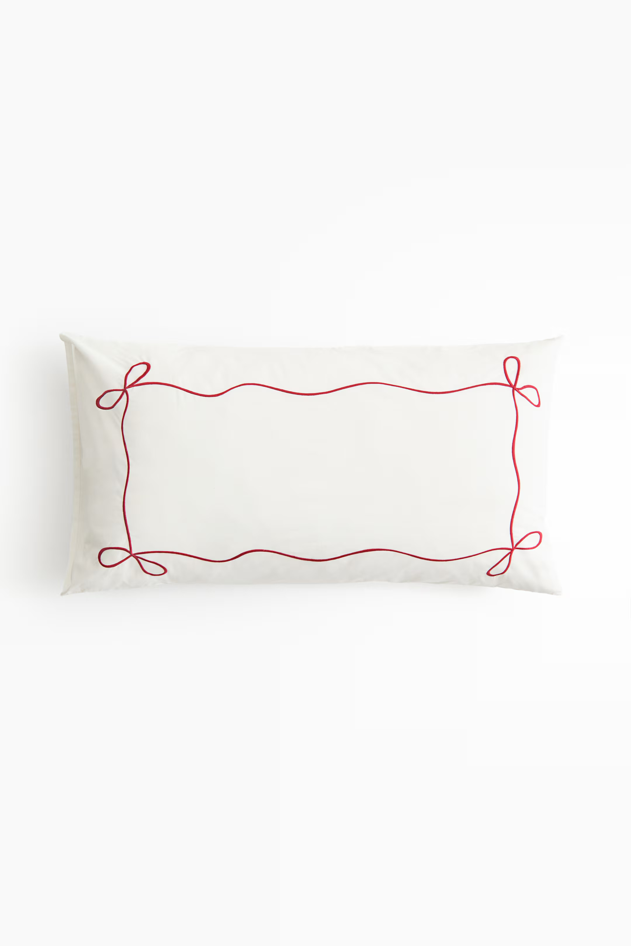 Embroidered Cotton Percale Pillowcase | H&M (US + CA)