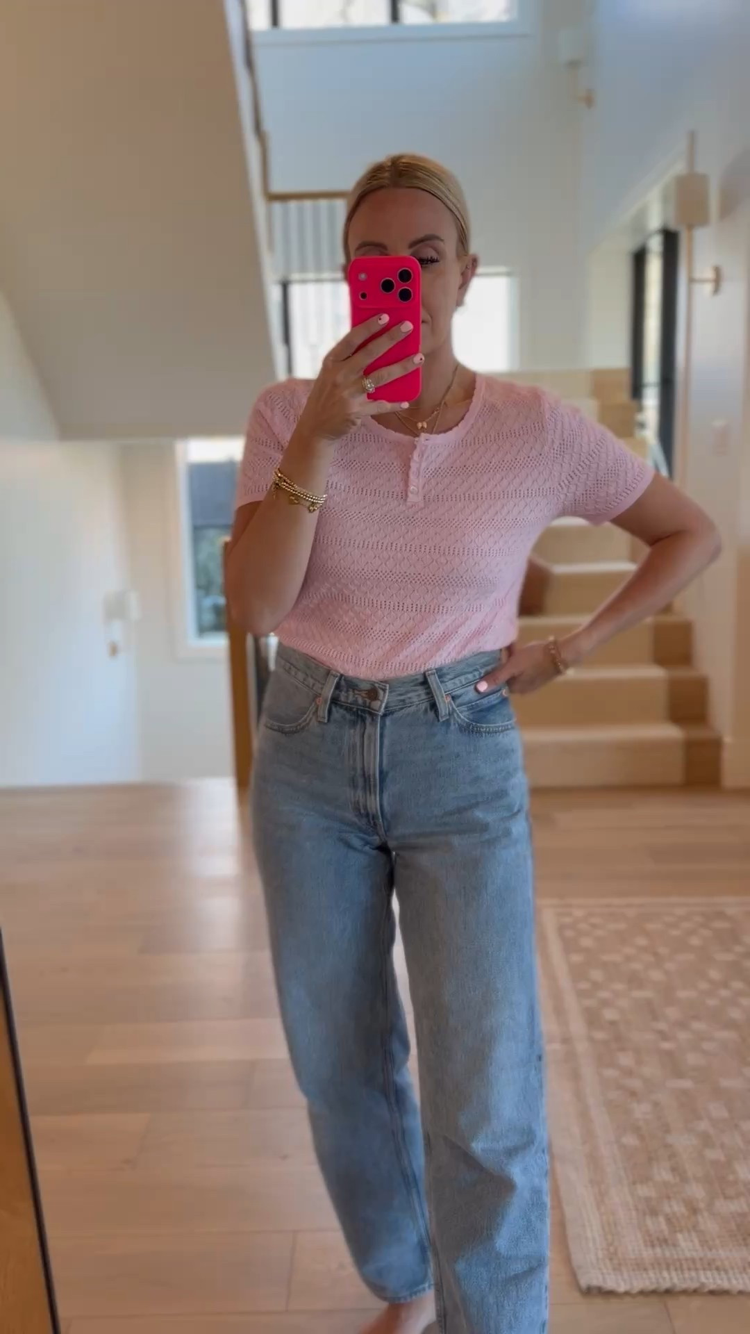 I ordered a size large! This pointelle top is so darling!