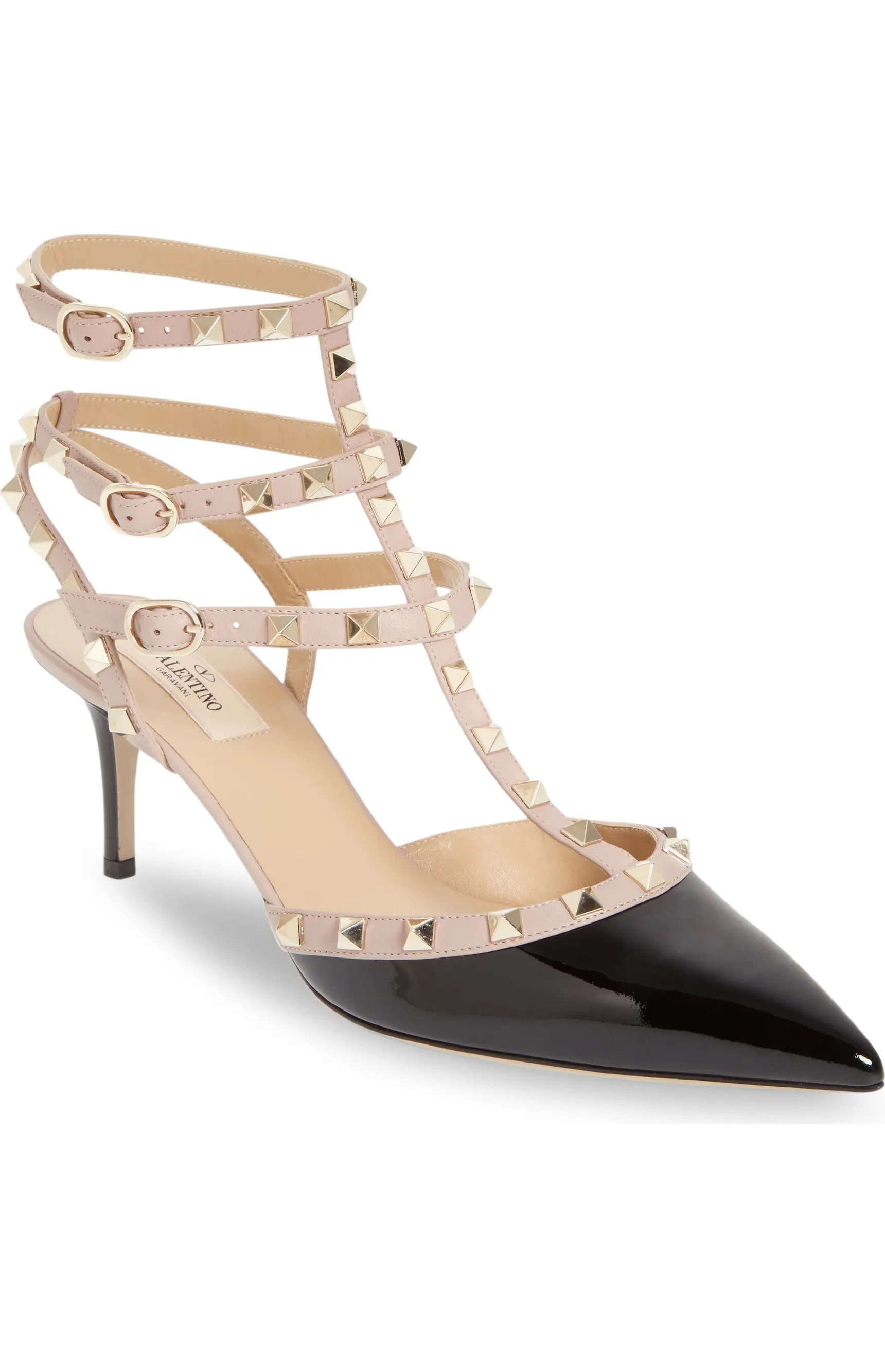 Rockstud Strappy Pointed Toe Pump (Women) | Nordstrom