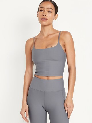 Light Support Strappy PowerSoft Longline Sports Bra | Old Navy (US)