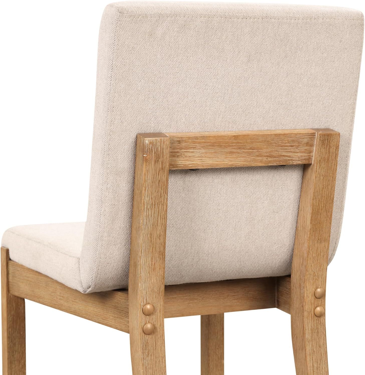 Nathan James Gracie Modern Dining Chair, Upholstered Accent Dining Chair, Natural Flax/Light Brow... | Amazon (US)
