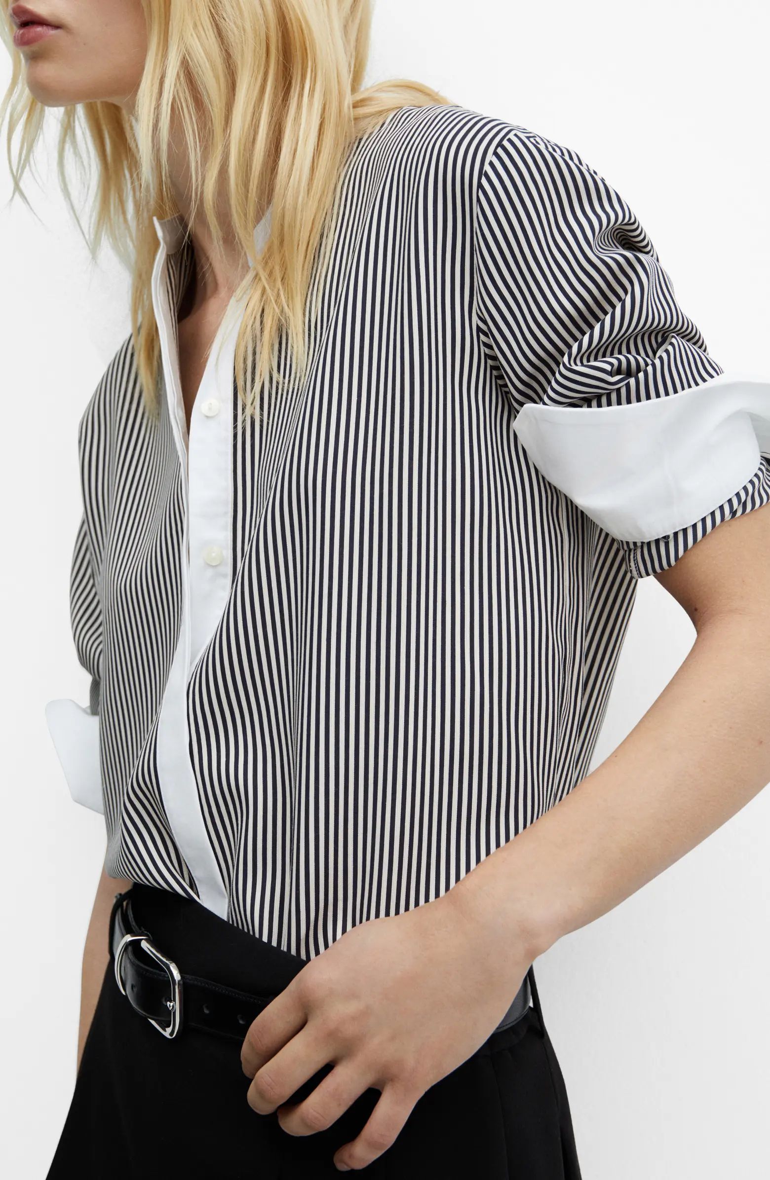 Stripe Contrast Button-Up Shirt | Nordstrom