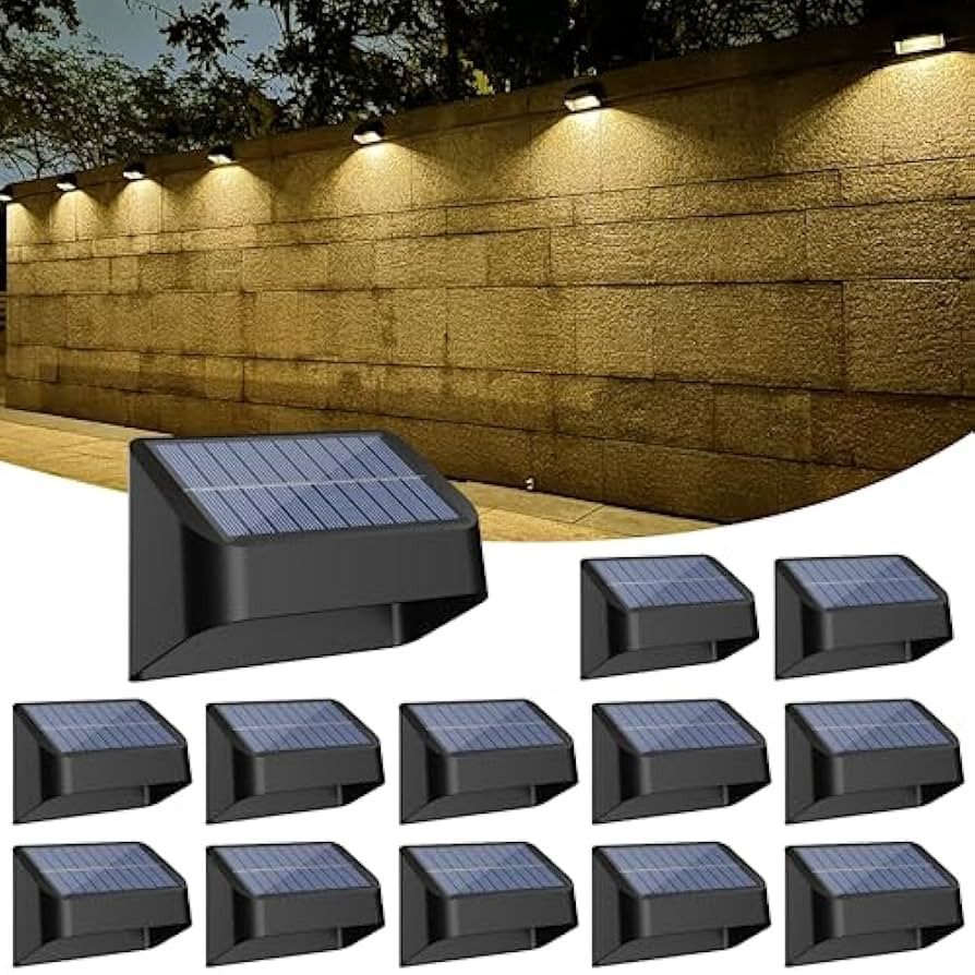 Brighter Solar Fence Lights 12 Pack, RGB 8 Colors, Dusk to Dawn Deck Light, Fence Solar Lights Ou... | Amazon (US)