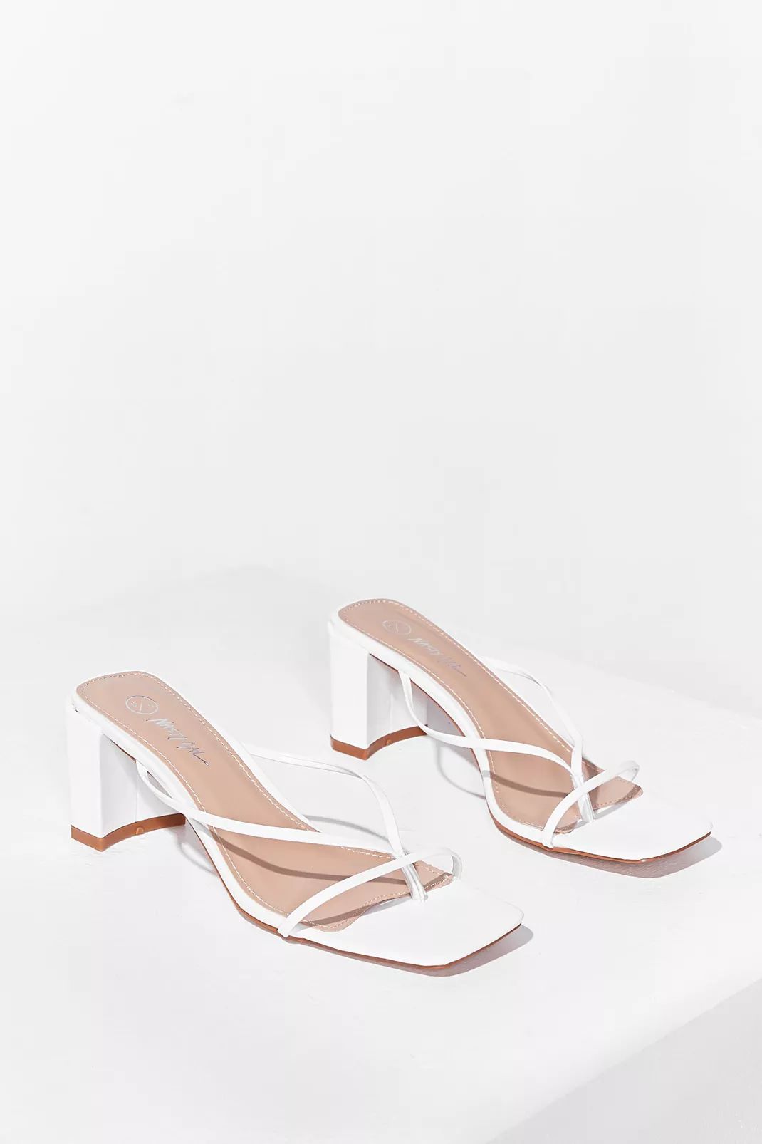 Strappy Block Heeled Mules | Nasty Gal (US)
