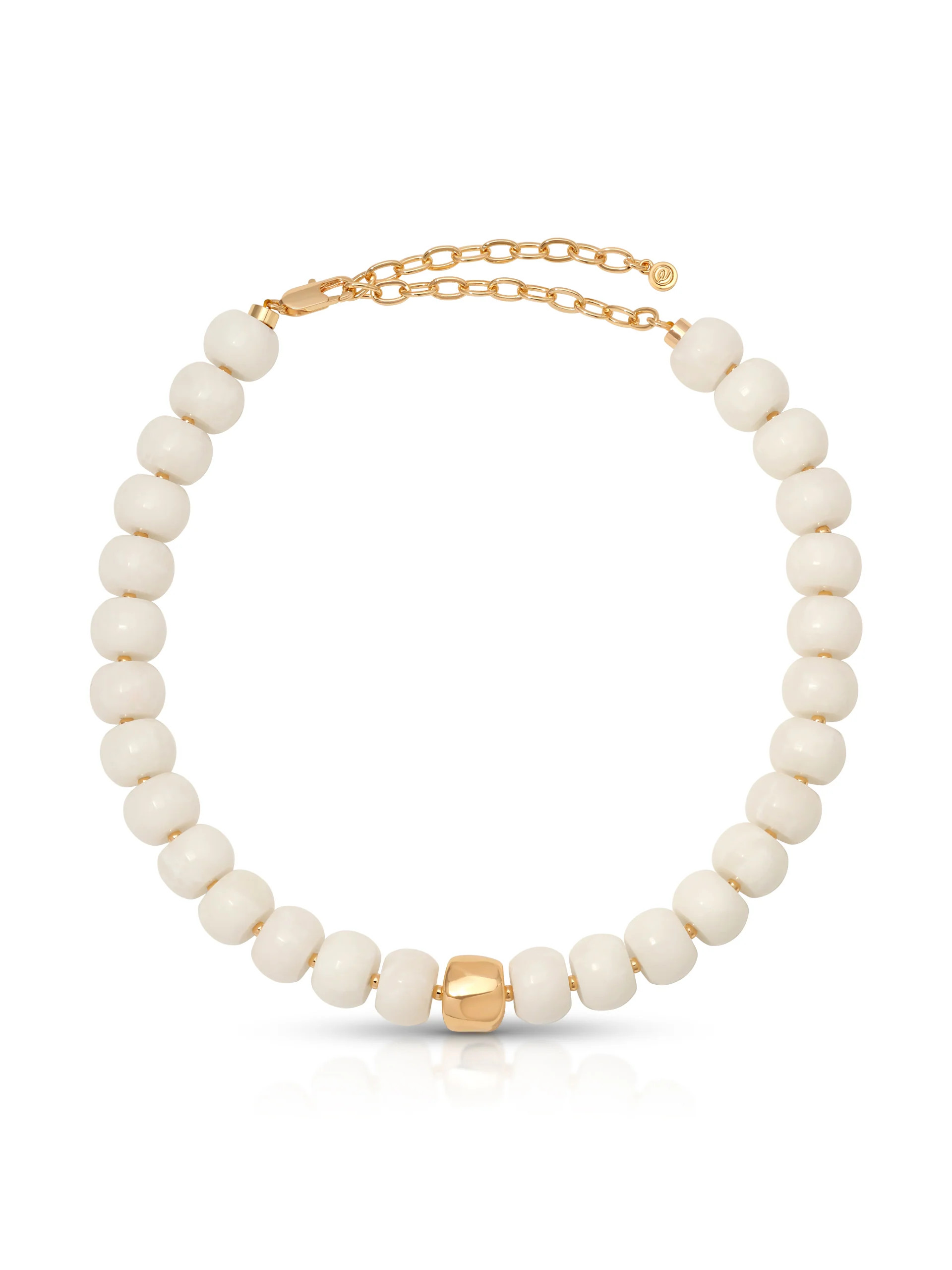 Power Bead Statement Necklace in Bone | Ettika