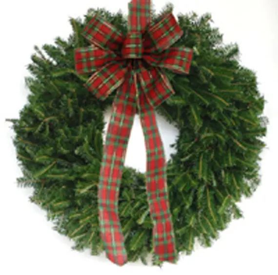 Fresh Live Fraser Fir Wreath With Montrose Plaid Bow 24" Made In North Carolina | Etsy (US)