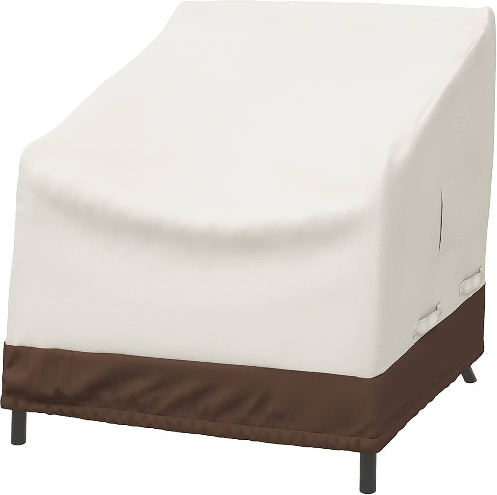 Amazon Basics Outdoor Patio Deep Lounge Chair Cover, Set of 2, Beige/Tan | Amazon (US)