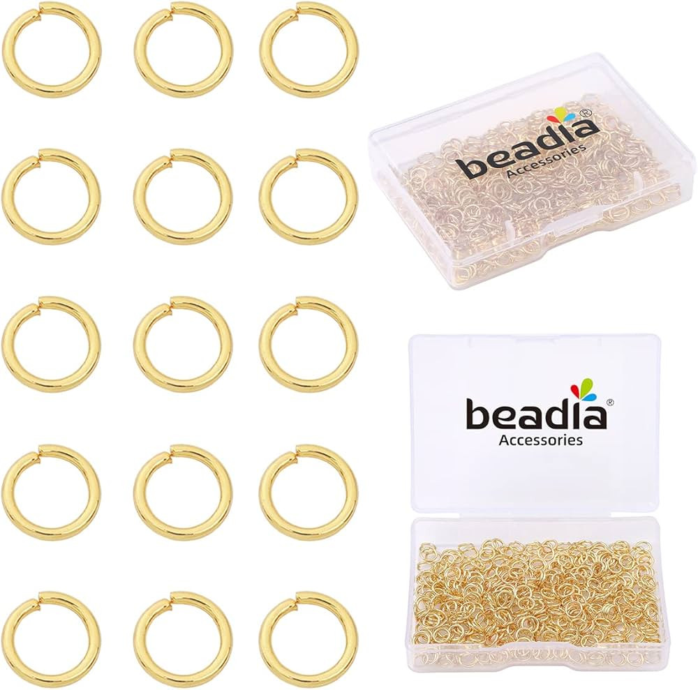14K Gold Plated Jump Rings Non Tarnish 5mm 400pcs for Jewelry Making Findings | Amazon (US)
