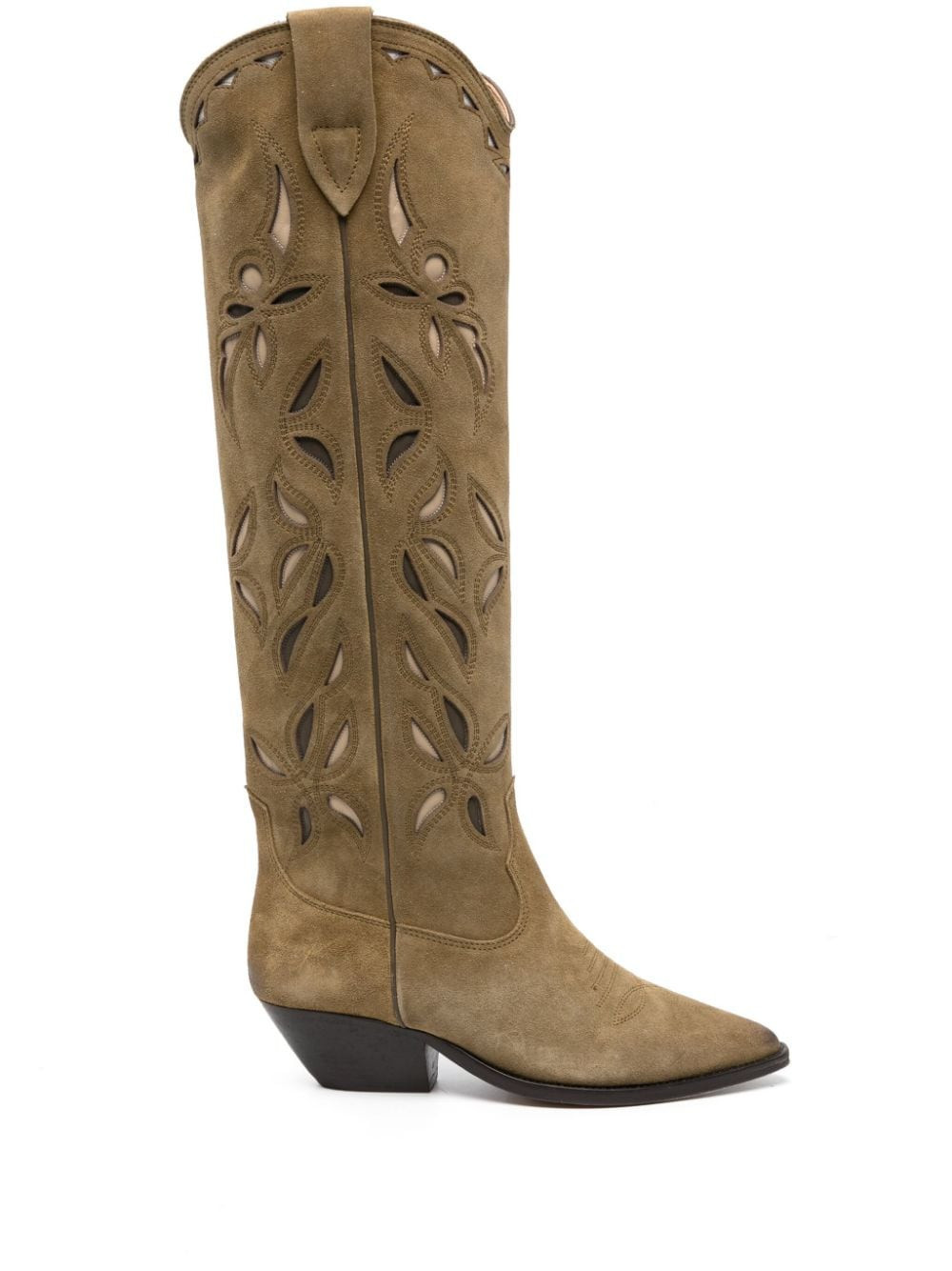 ISABEL MARANT Denvee 40mm suede cowboy boots - Green | Farfetch Global